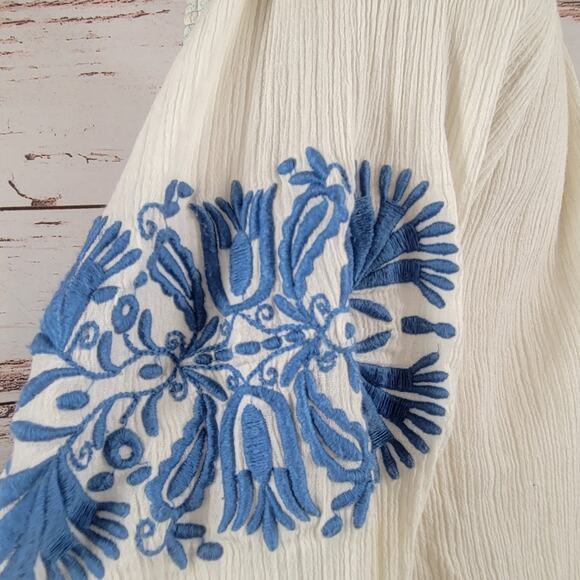 The GREAT Traveler embroidered peasant top cream Size 0 =XS - Picture 7 of 9